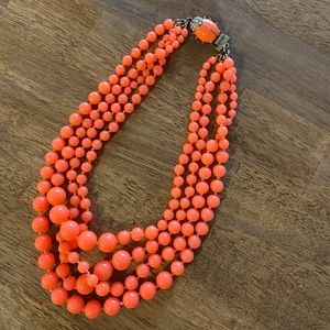 Coral orange J. Crew multi-strand necklace